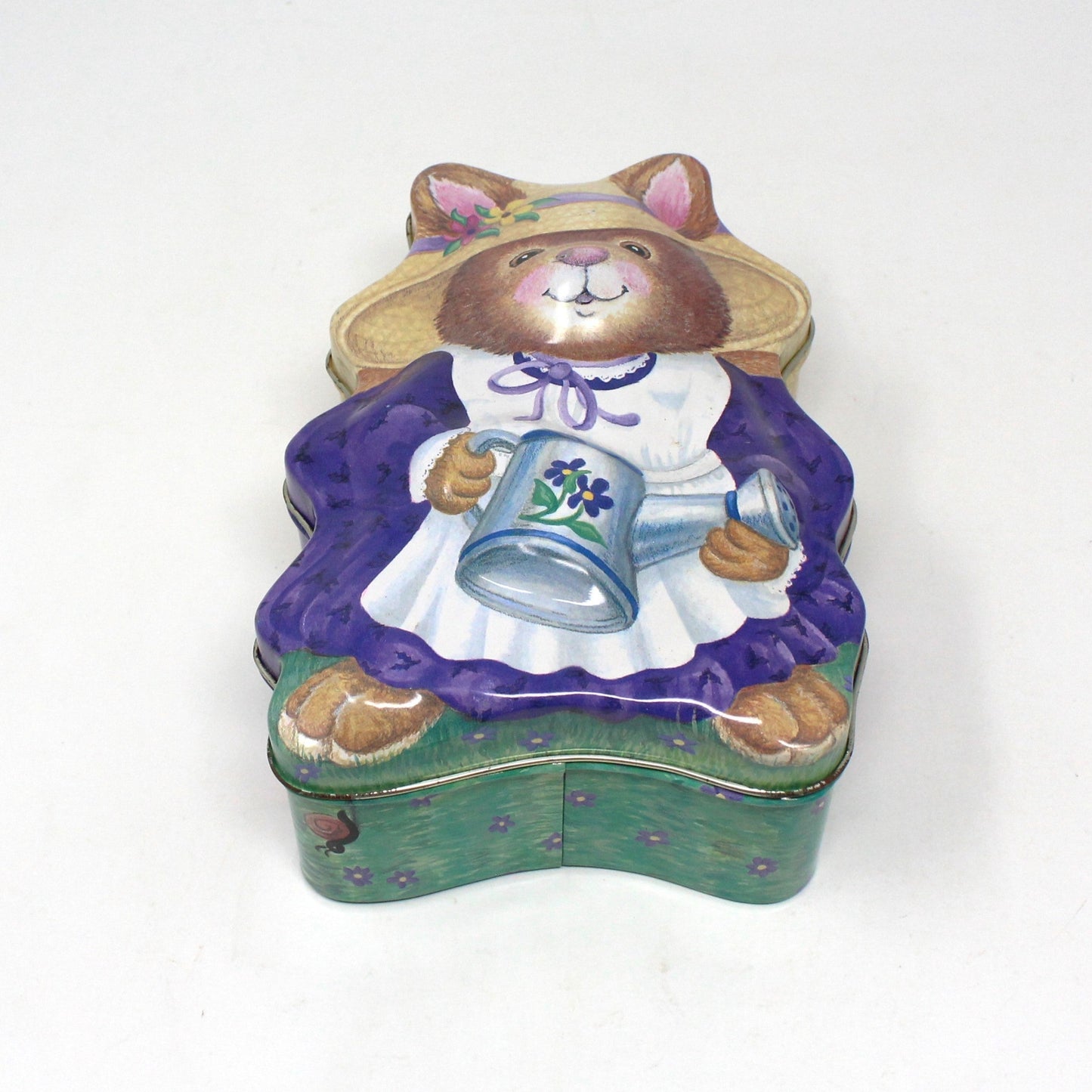 Tins, Gift Tin / Candy Tin, SCC, Rabbit Shaped Tin, Bonnet Bunny Easter Tin