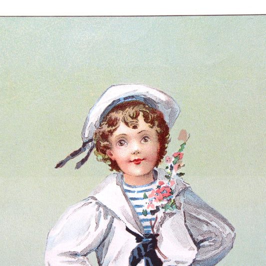 Print, Bookplate Illustration, Little Jack Tar, Oliver Optic's Annual 1895, Antique