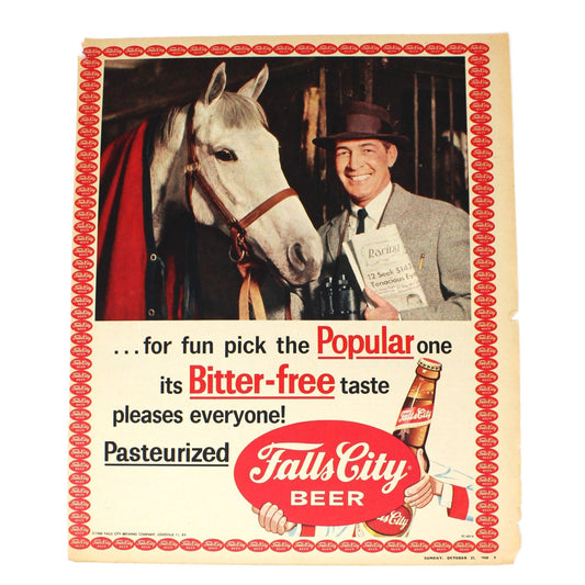 Advertisement, Falls City Beer, 1960, Original Magazine Ad, Vintage