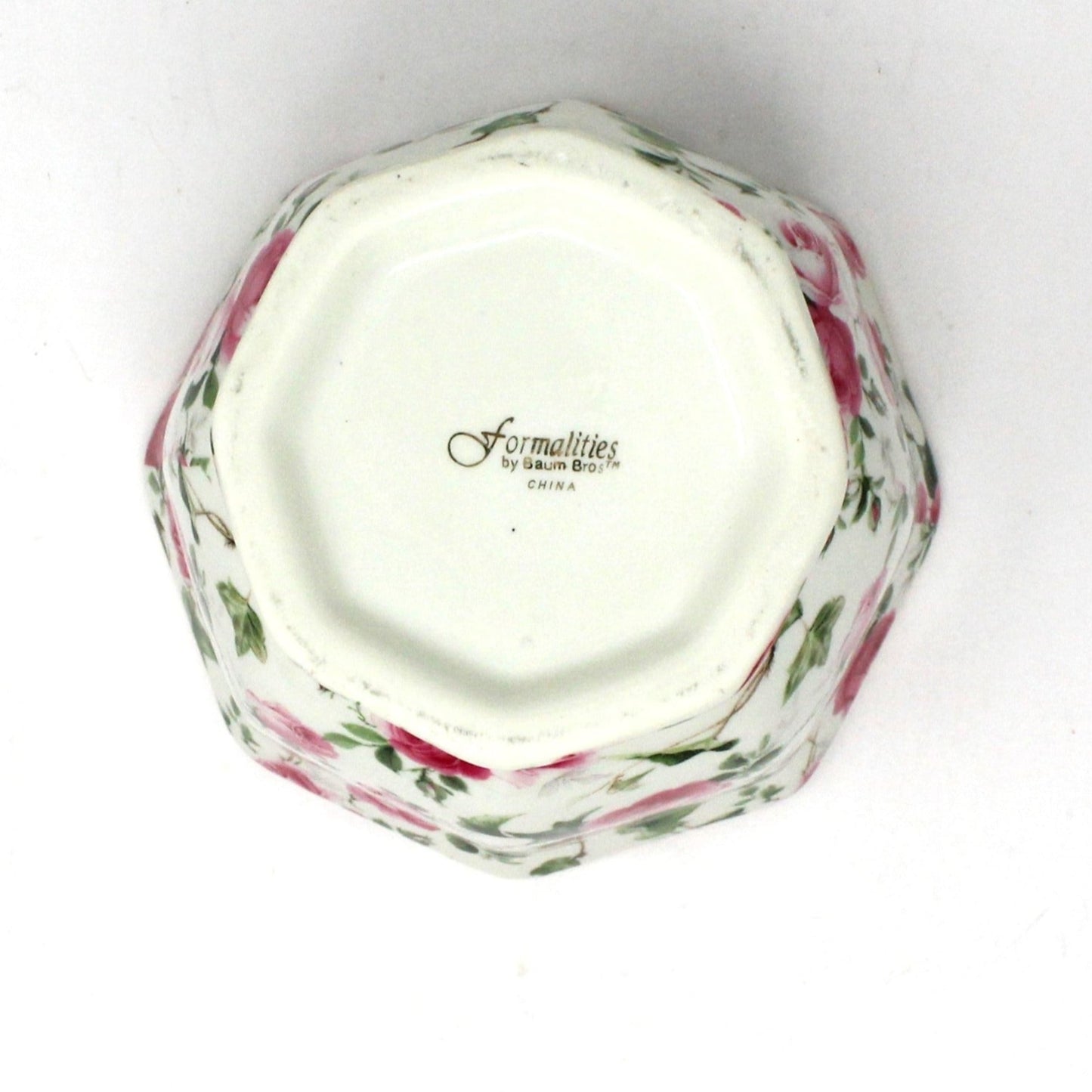 Planter, Baum Brothers, Jubilee Rose Chintz Pink Roses Cachet Pot, Vintage