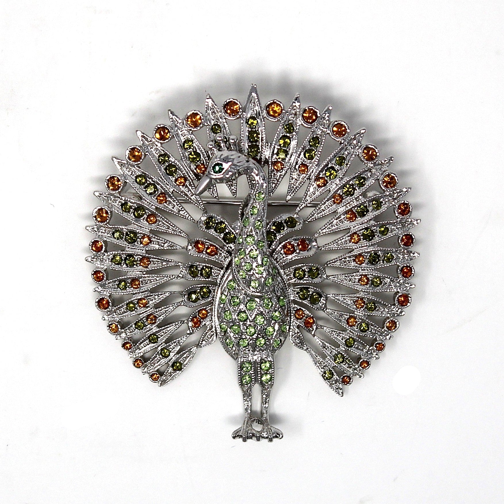 Brooch, Camrose & Kross, JBK Jacqueline Kennedy Peacock, Swarovski