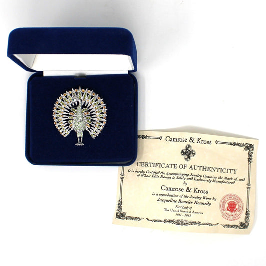 Brooch / Pin, Camrose & Kross, JBK Peacock, Swarovski Crystals, Original Case, Vintage