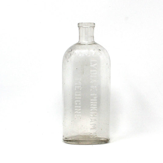 Medicine Bottle, Lydia E. Pinkham Medicine, 14.4 oz, Clear Antique