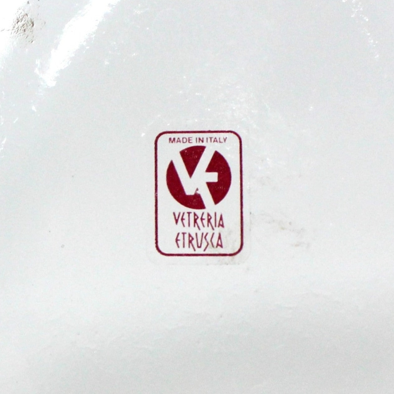 Basket, Vetreria Etrusca, Glass Basket with Bamboo Handle, Embossed Grapes, Vintage Italy