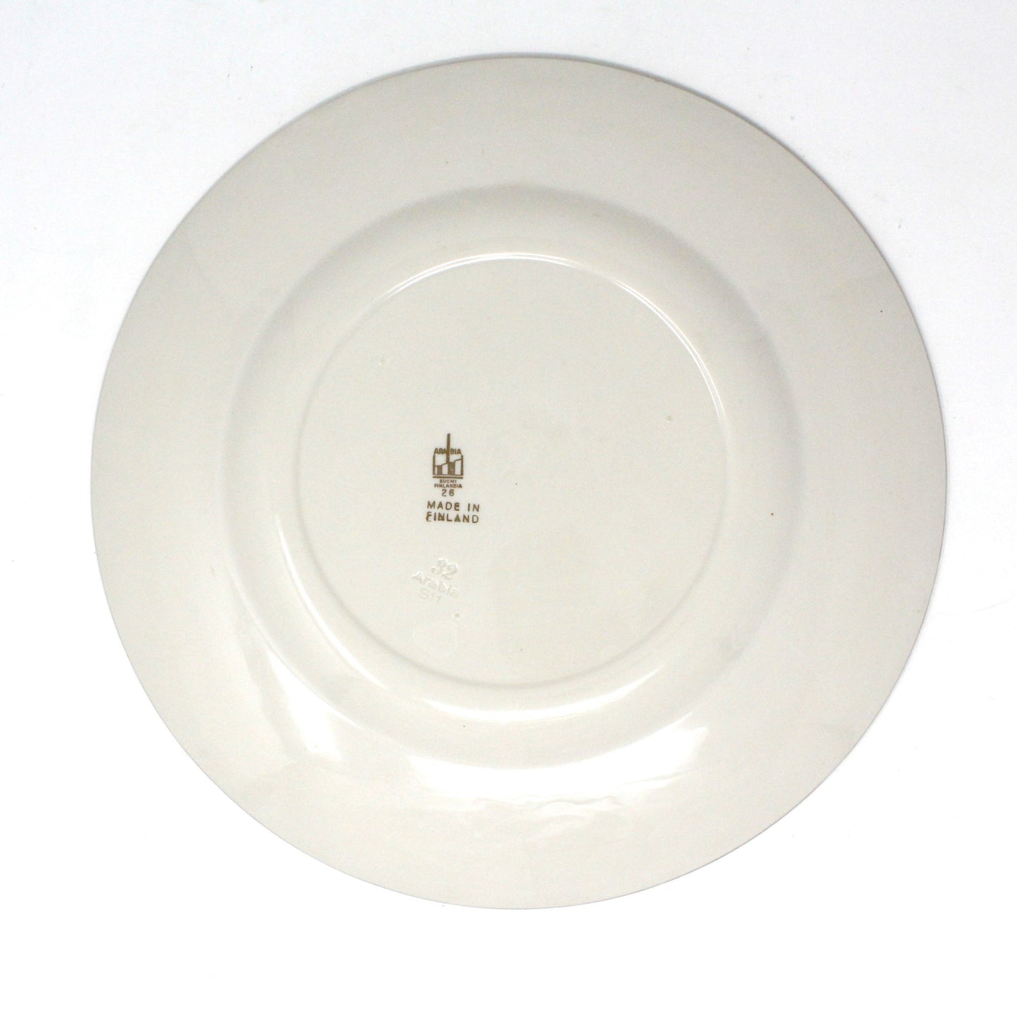 Decorative Plate, Arabia of Finland, Floral Center, Green Rim W/Gold Filigree, Vintage