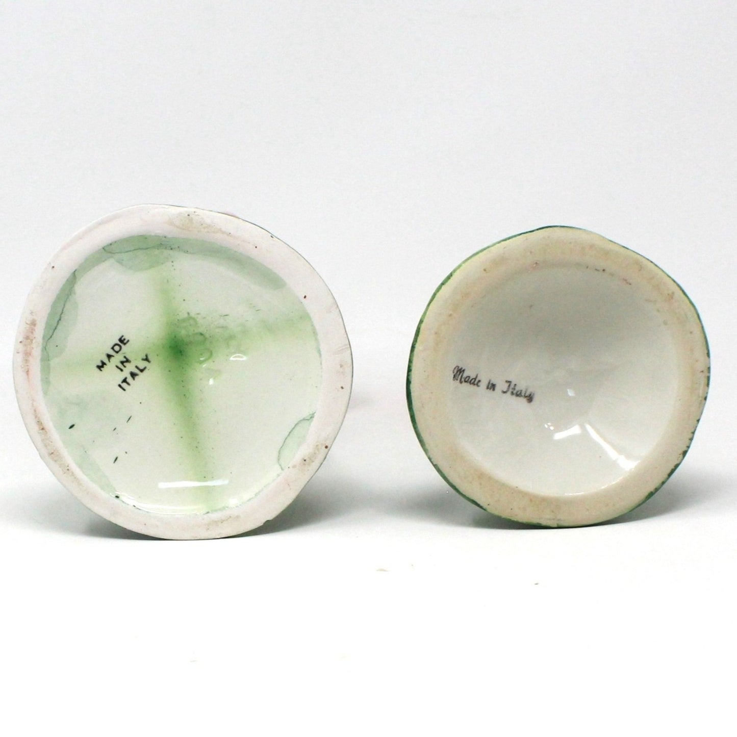 Candle Holders, Pink Iris & Pink Tulip, Hand Painted Ceramic, Italian Majolica, SOLD