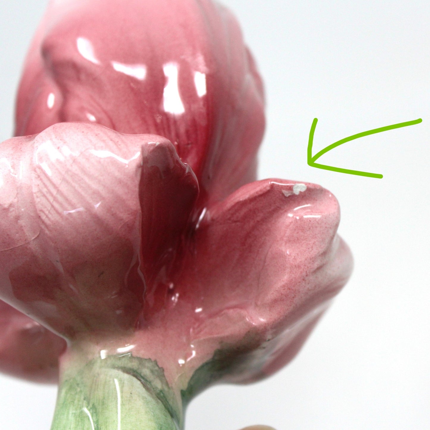 Candle Holders, Pink Iris & Pink Tulip, Hand Painted Ceramic, Italian Majolica, SOLD