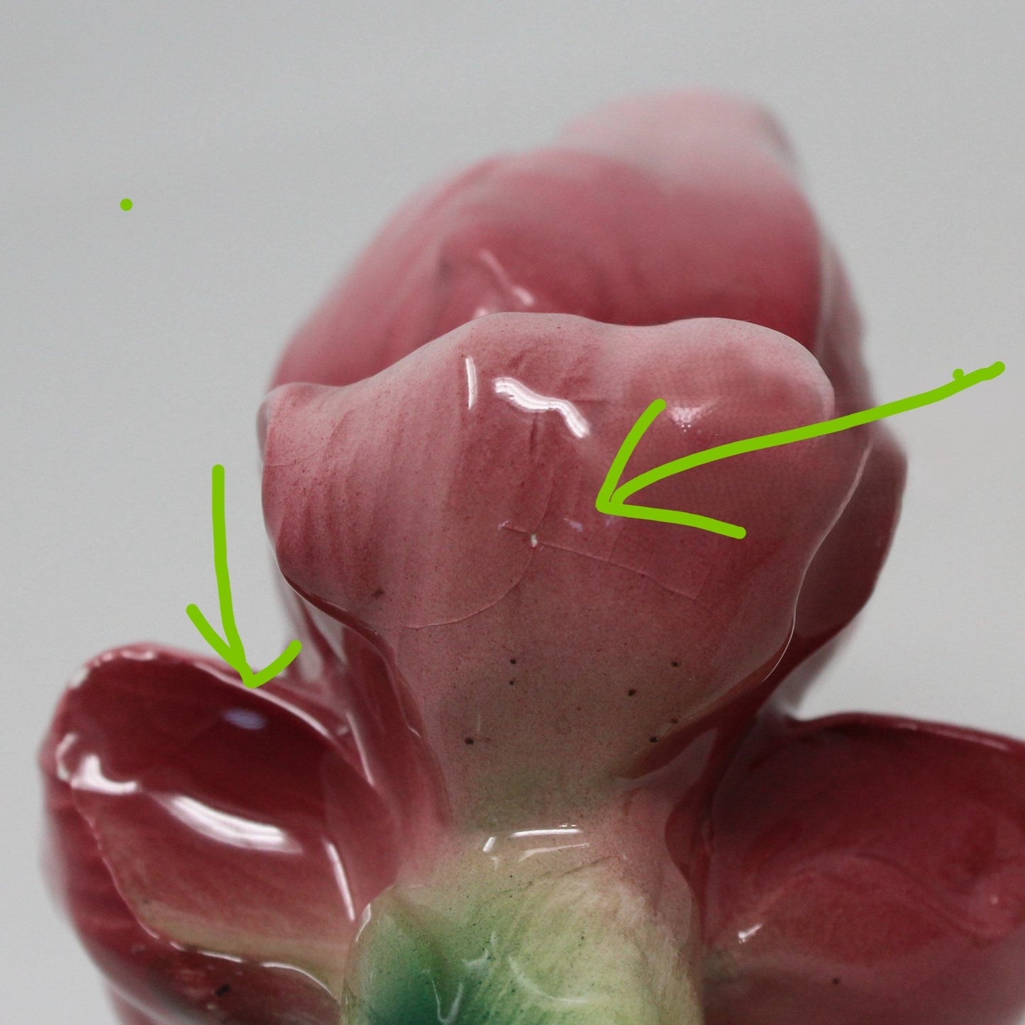 Candle Holders, Pink Iris & Pink Tulip, Hand Painted Ceramic, Italian Majolica, SOLD