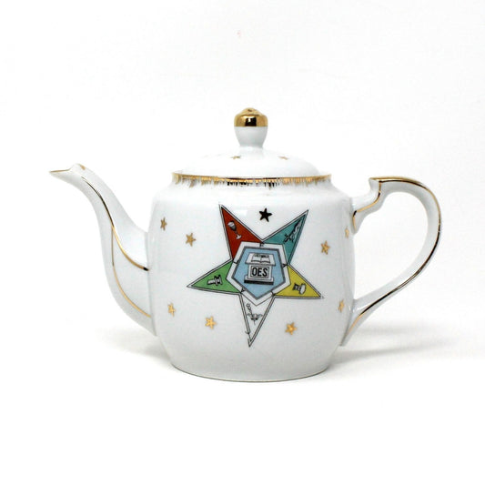 Teapot, Lefton, OES Order of the Eastern Star Freemasons, Vintage, SOLD