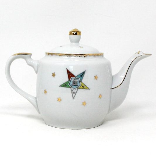 Teapot, Lefton, OES Order of the Eastern Star Freemasons, Vintage, SOLD