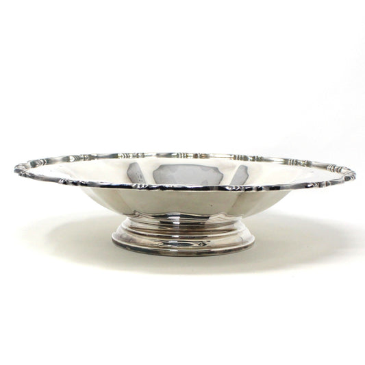 Bowl, Shallow Bowl, Oneida, Silverplate Bowl, Footed Centerpiece Shallow Bowl, Georgian Scroll, Vintage