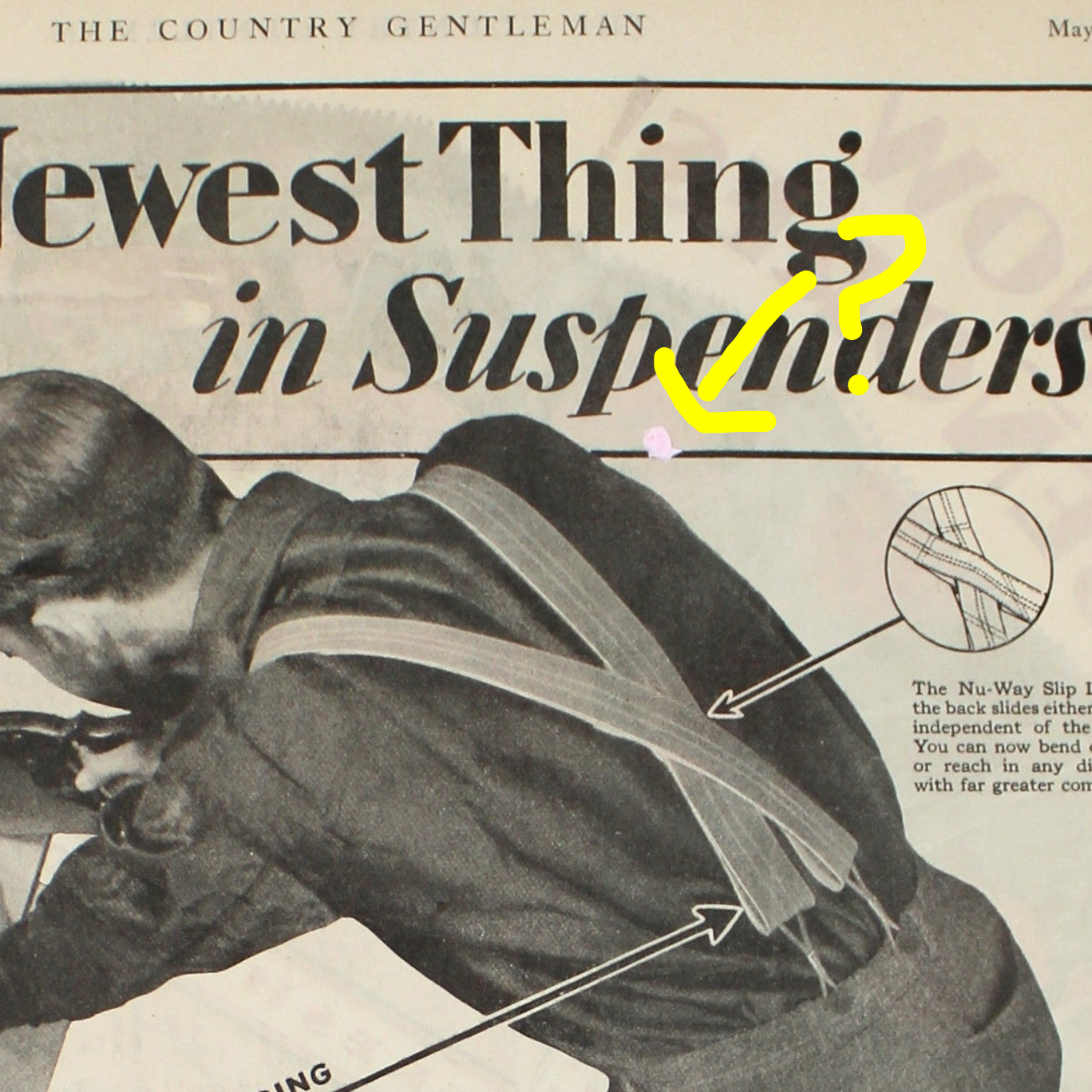 Advertisement, Double-Sided, CHICOS Spanish Peanuts / Nu-Way Suspenders RARE, 1929, Original, Vintage