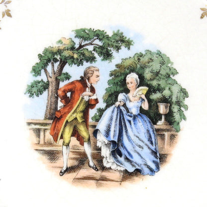 Bread & Butter Plate, Sebring Pottery, Chantilly, Fragonard Courting Couple, Vintage USA