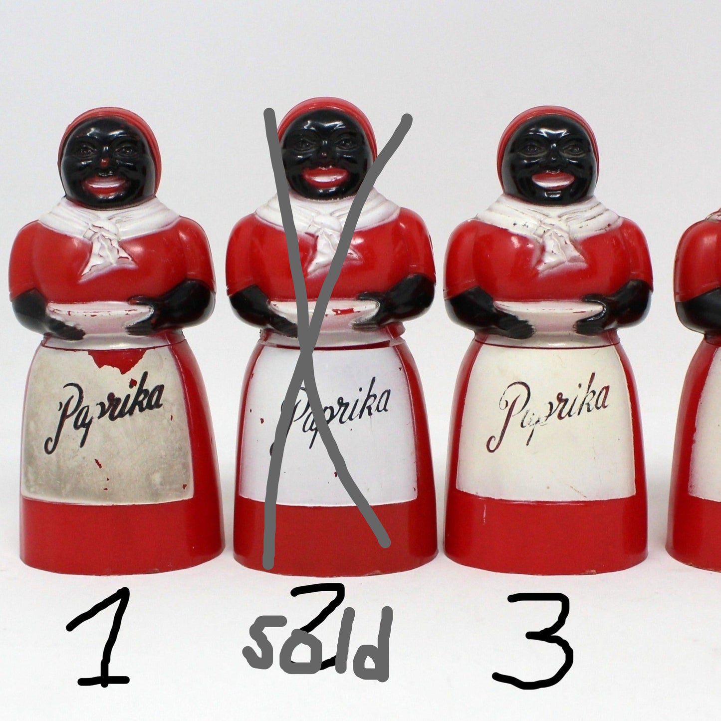 Paprika Shaker, Aunt Jemima, Black Americana Collectible, Vintage F&F Mold & Die Works