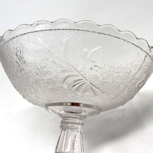 Compote, Campbell Jones & Co, Rose in Snow, Glass, Antique