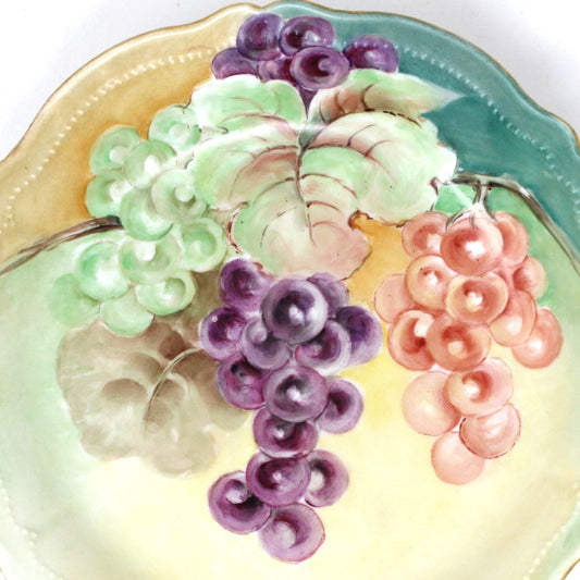Bowl, Shallow Bowl, O & E.G, Royal Austria, Hand Painted Grapes, Antique