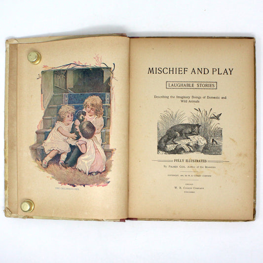 Children's Book, Antique, Mischief and Play, W. B. Conkey Company, 1899