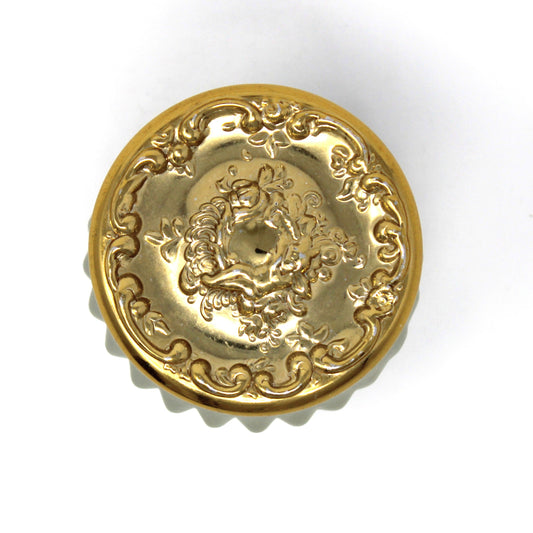 Cosmetics, Makeup Glass Jar, Estee Lauder Frosted Glass with Gold Lid, Empty, Re-Nutriv Souffle Makeup, Vintage