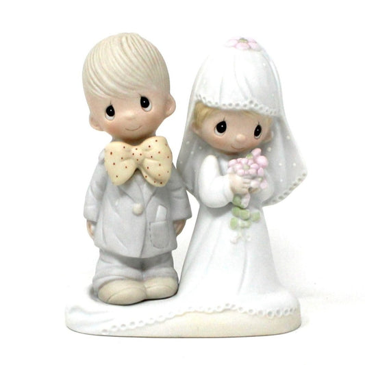 Figurine, Enesco, Precious Moments, Bride & Groom, Lord Bless You and Keep You, Vintage 1979