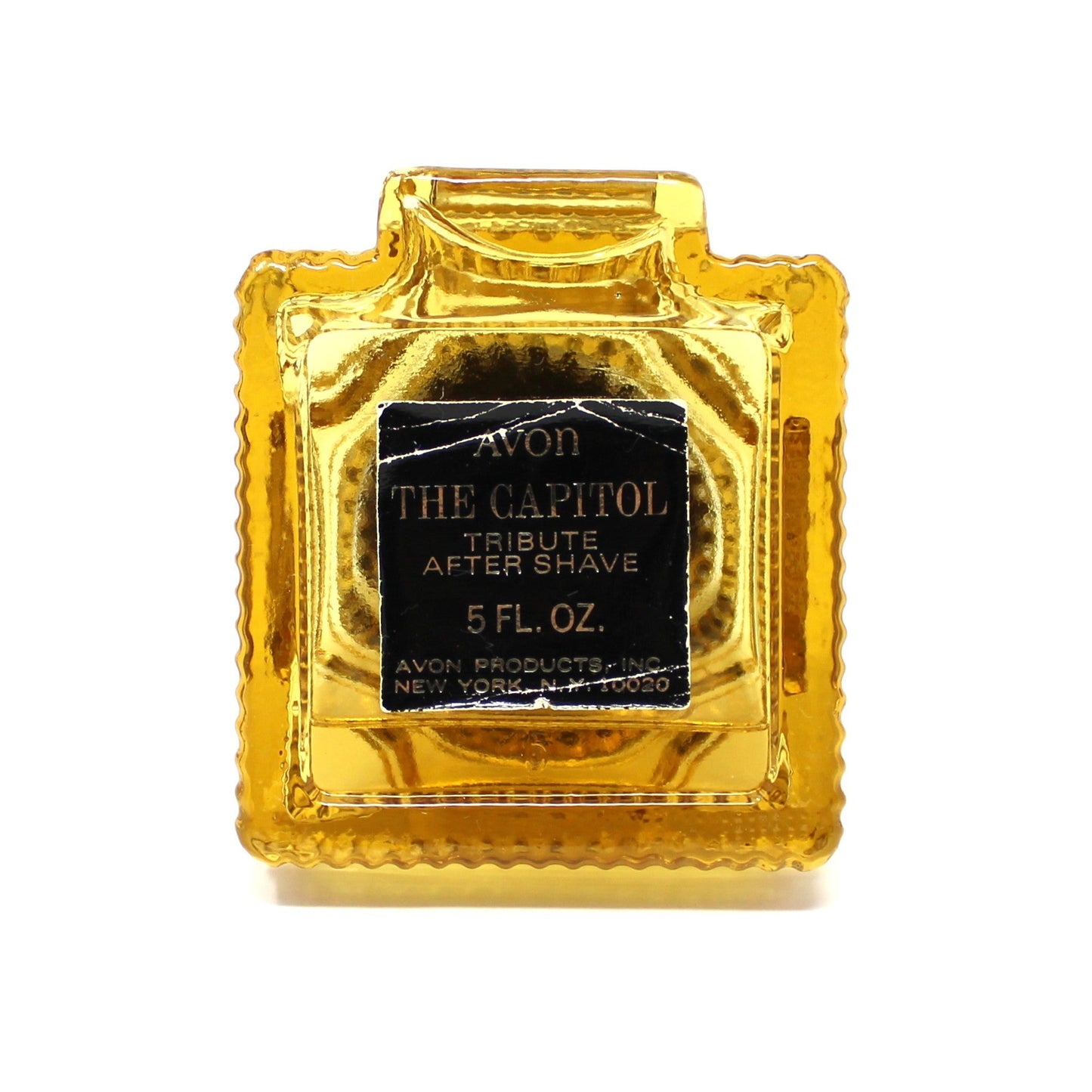 Decanter, Avon, The Capital Building, Tribute Aftershave Decanter, Amber Glass, Vintage