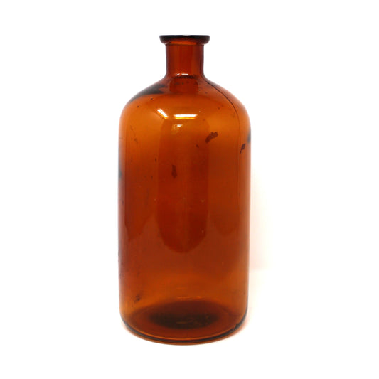 Collectible Bottle, Amber Glass Large Apothecary / Pharmaceutical Bottle, Sharp & Dohme - S&D, Antique