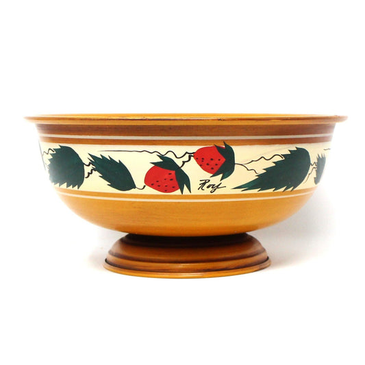 Yankee Peddler Tinware Bowl, Hand Painted and Signed