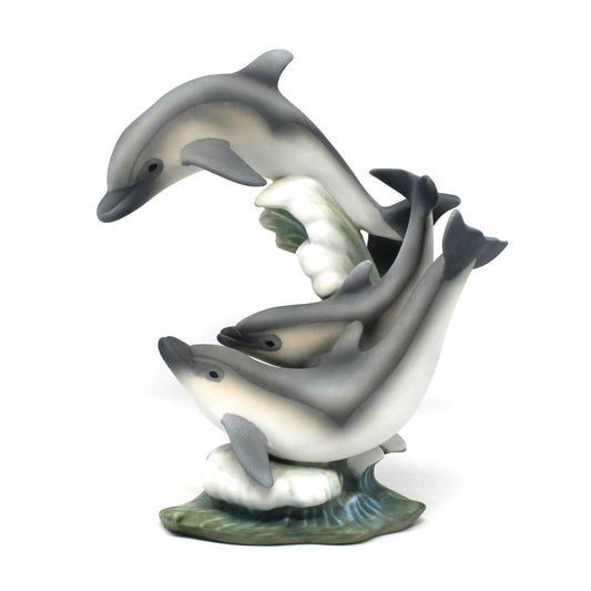 Figurine, HomCo, Dolphins, Endangered Species, Marine Mammals, Porcelain, Vintage, 1994