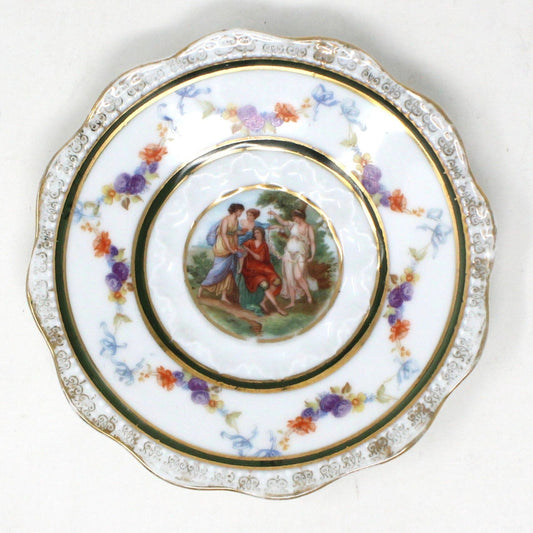 Saucers, Hermann Ohme, Silesia Germany, Louis XVI, Antique, Set of 2