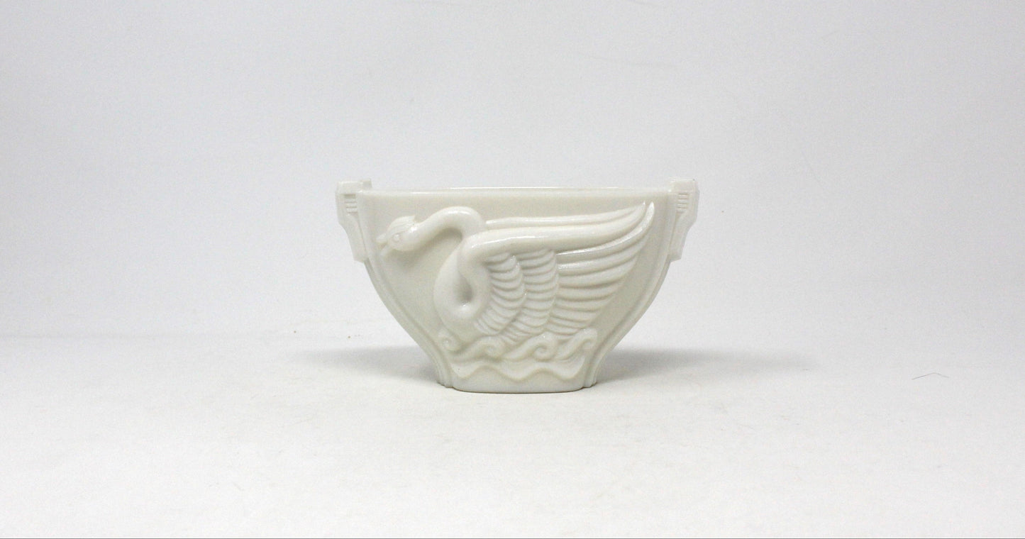 Planter, MacBeth Evans, Swan Bowl, Monax / Milk Glass, Vintage