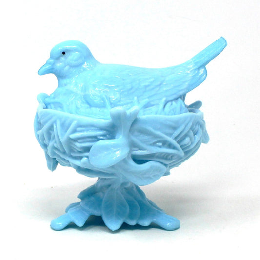 Bon Bon / Candy Dish with Lid, Westmoreland, Blue Bird on Nest Candy Dish, Vintage
