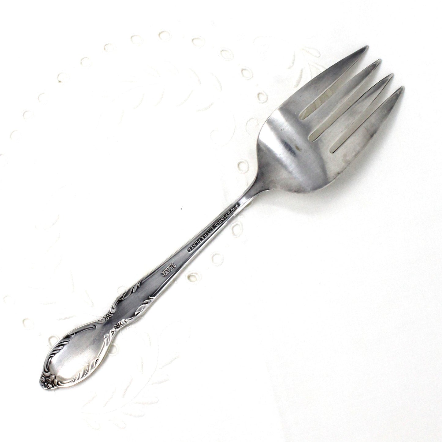 Serving / Meat Fork, Rogers & Bro, Silverplate, Royal Manor, Vintage 1956