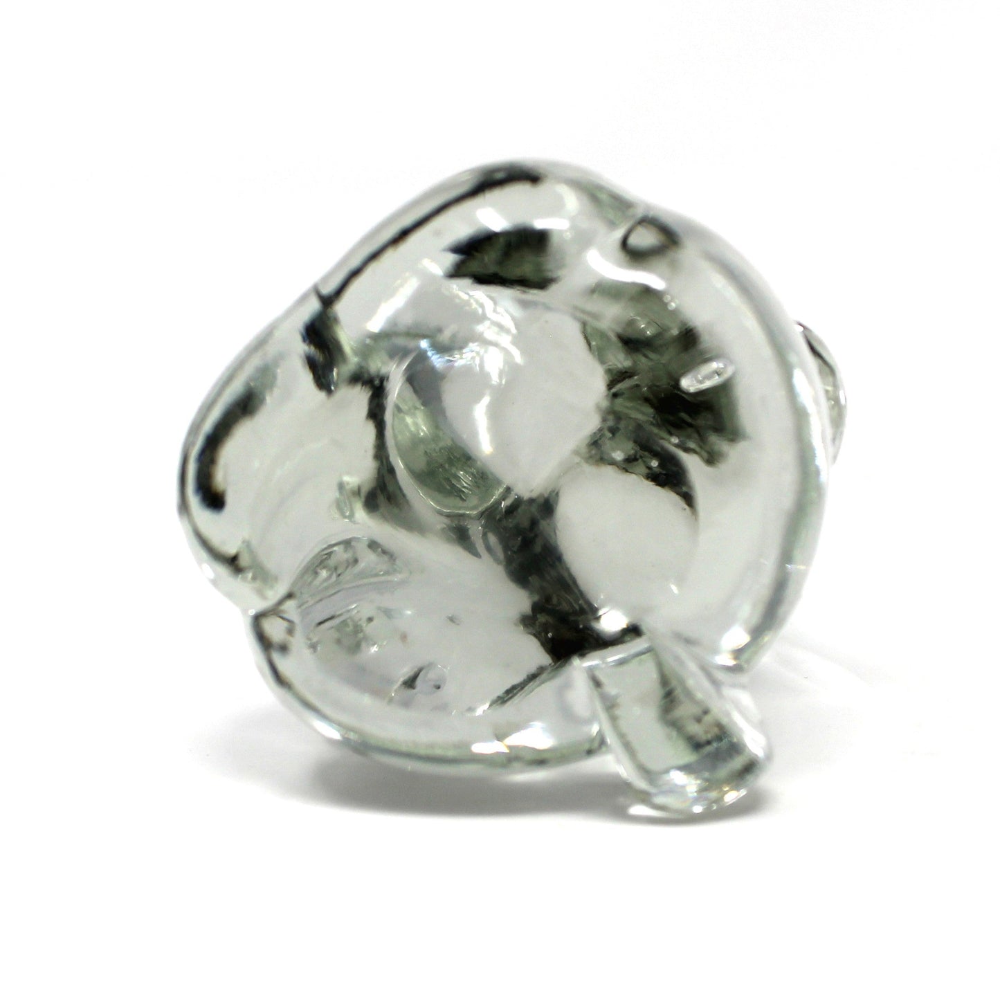 Figurine, Art Glass, Beagle Hound Dog, Droopy Ears, Blown Crystal Paperweight, Vintage 1970s