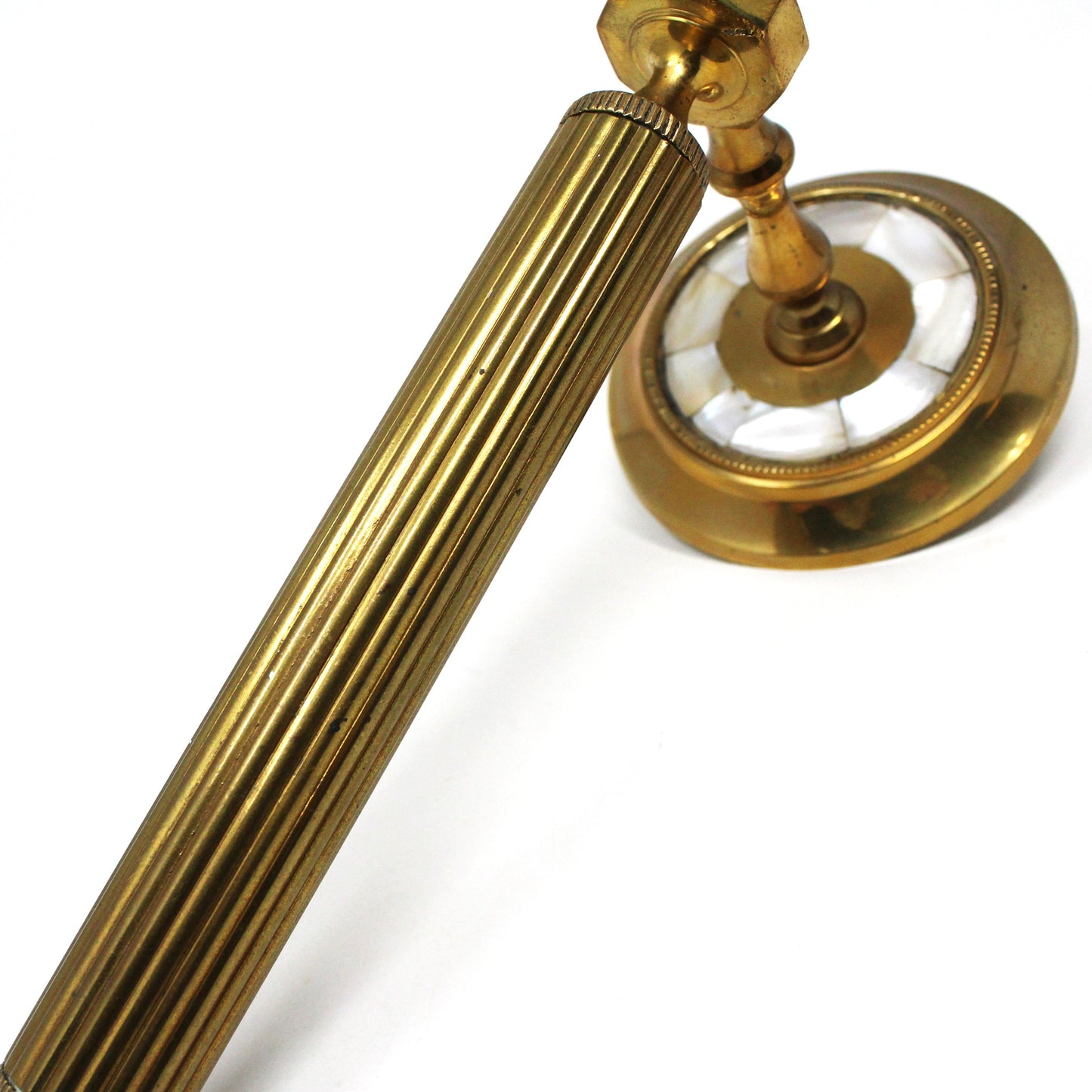 Candle Holders / Sconces, Brass & Mother of Pearl Inlay, Set of 2, Vintage, SOLD