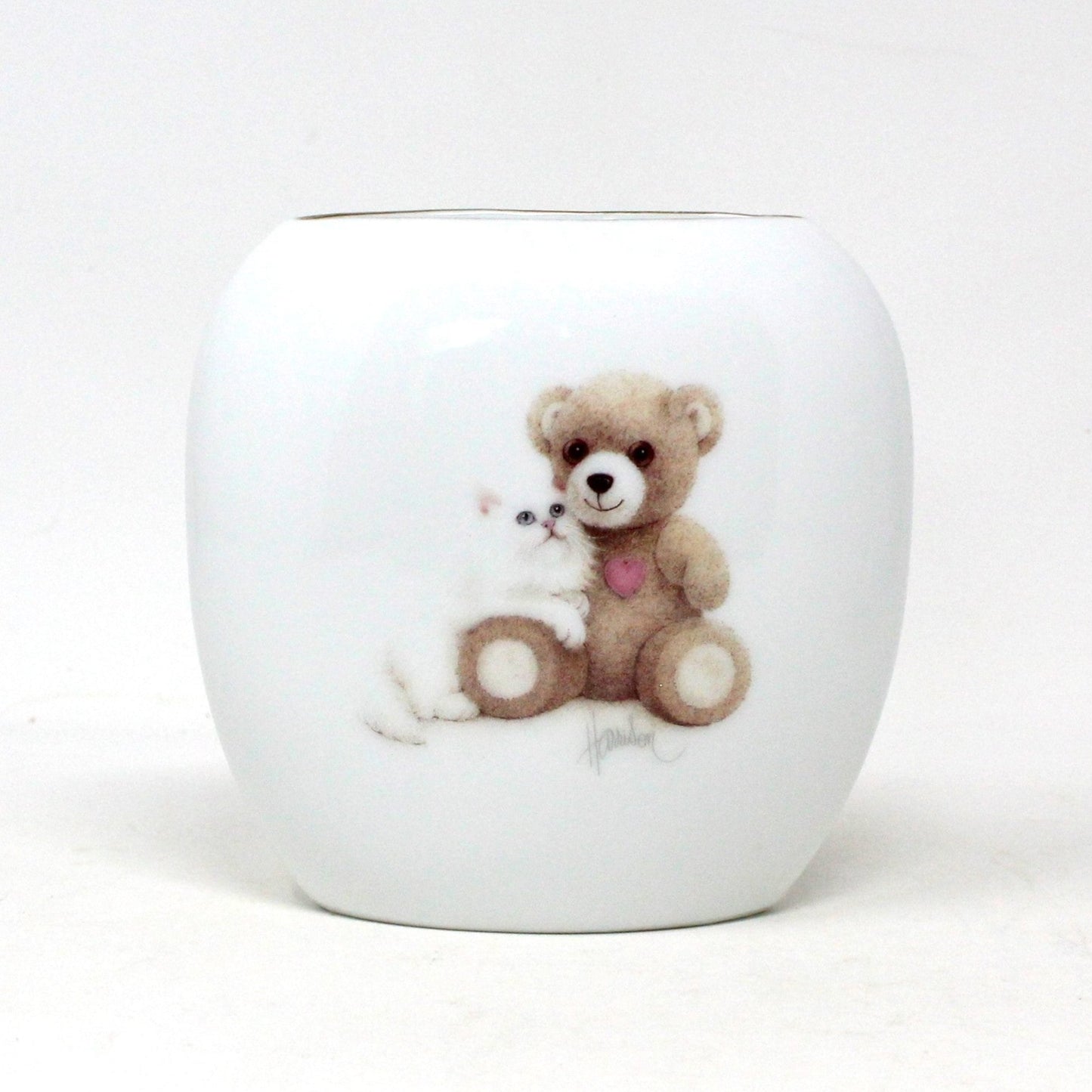 Vase, OMC Otagiri, Bear with Cat, Bob Harrison Designs, Set of 3, Japan, Vintage