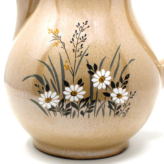 Coffee Pot, Winterling, Brown with Daisies, Hand Painted, W. Germany, Vintage