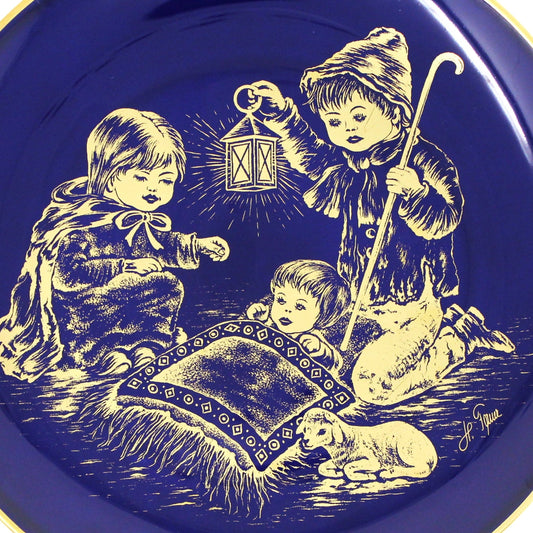 Decorative Plate, Lindner Kueps Bavaria, Holy Night, A Child's Christmas, Vintage 1978