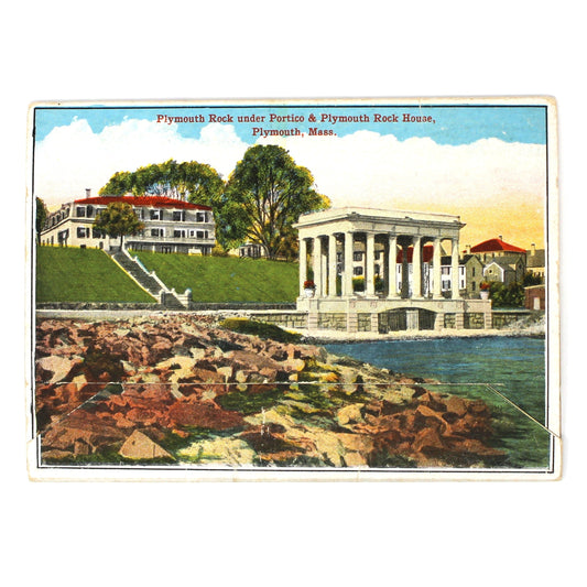 Souvenir Photo Book, Plymouth MA, Vintage 1930s, Unused Tichnor Linen, Ephemera