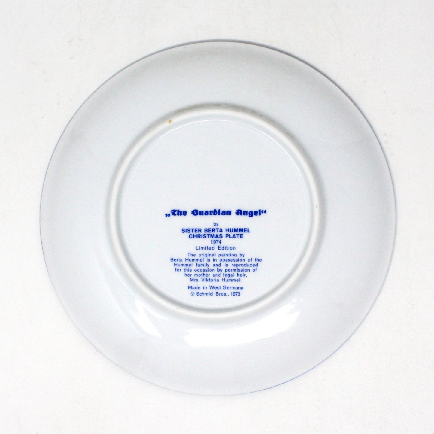 Decorative Plate, Schmid Brothers, Christmas Plate Hummel 1974, Collector Series, in Box, Vintage
