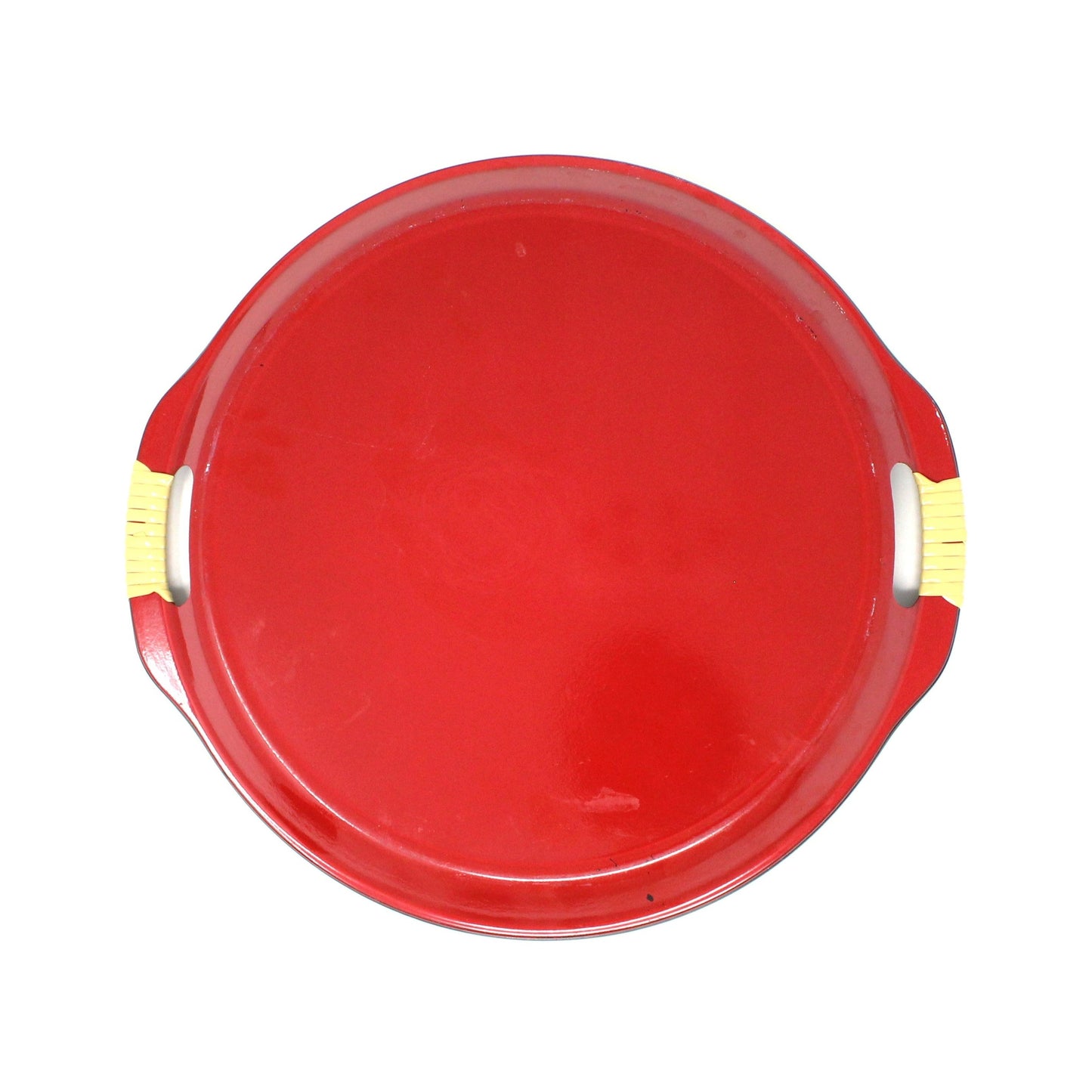Tray, Lacquerware Grape Vine Round Tray with Handles, Burgundy and Gold, Vintage Japan