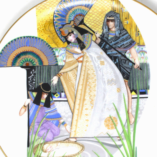 Decorative Plate, Knowles, Eve Licea Biblical Mothers, Pharaoh's Daughter & Moses, 3rd Issue, Porcelain, USA, Vintage 1985