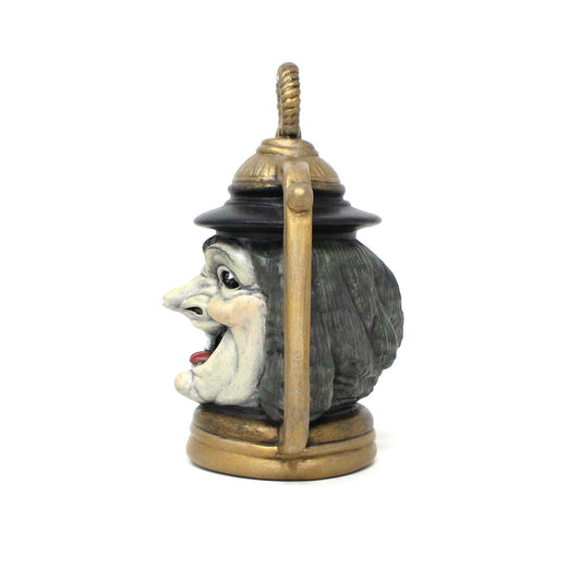 Candle Holder, Witch Face Lantern, Hand Painted Ceramic, Halloween Decor, Votive Holder