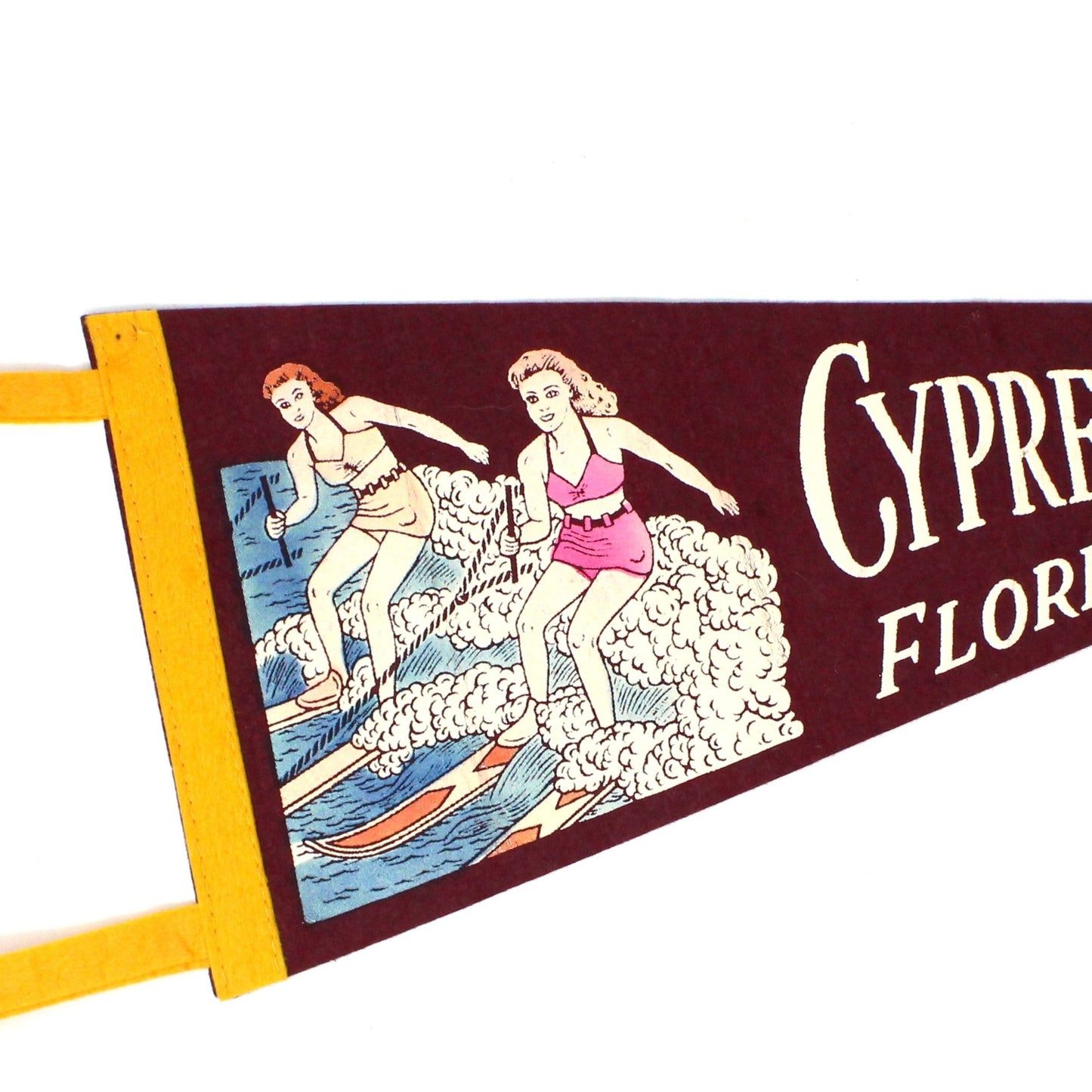 Pennant, Cypress Gardens Florida Souvenir Travel Collectible, Vintage 18"