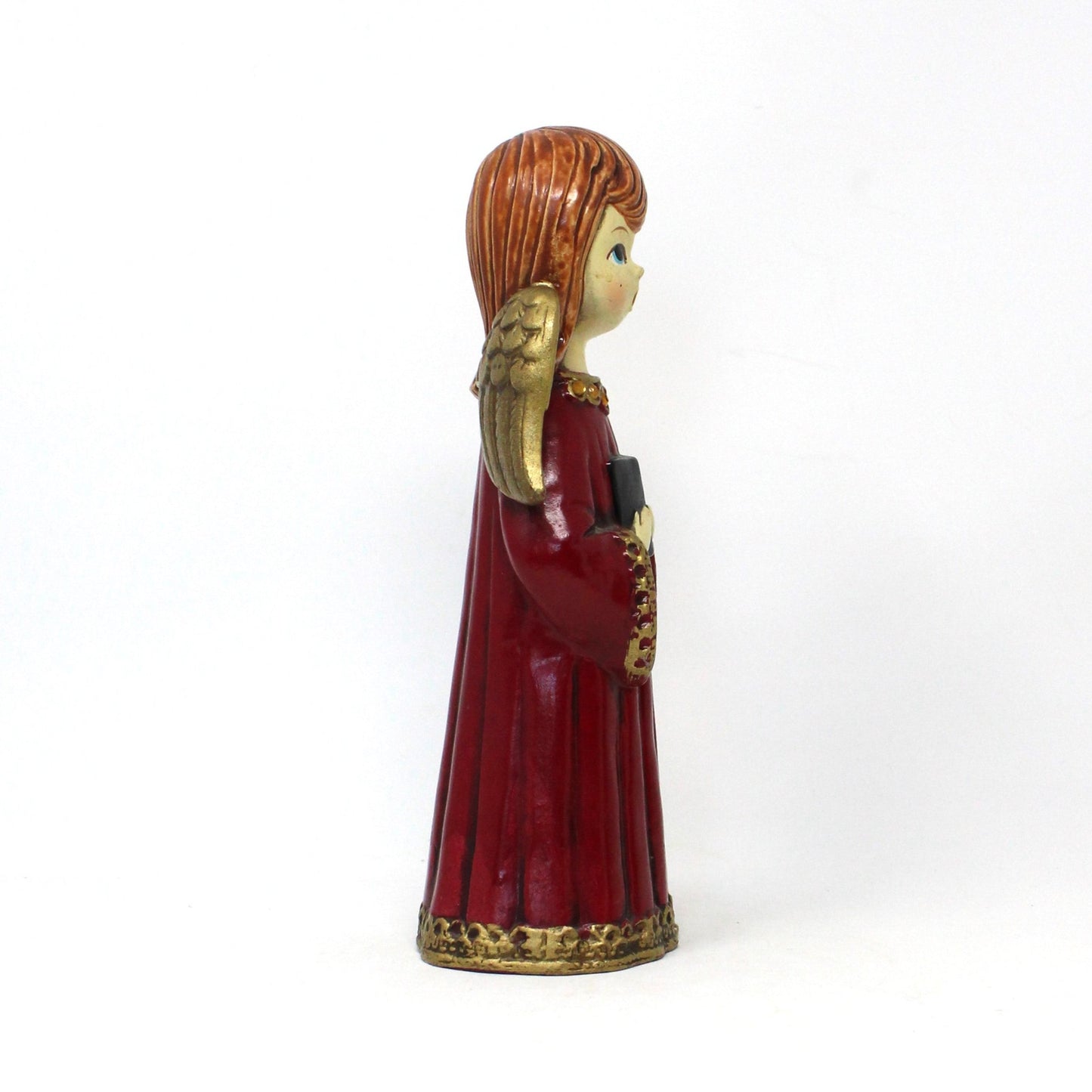 Figurine, Ardco, Choir Angel with Rhinestones, Papier Mache, Vintage Christmas Japan