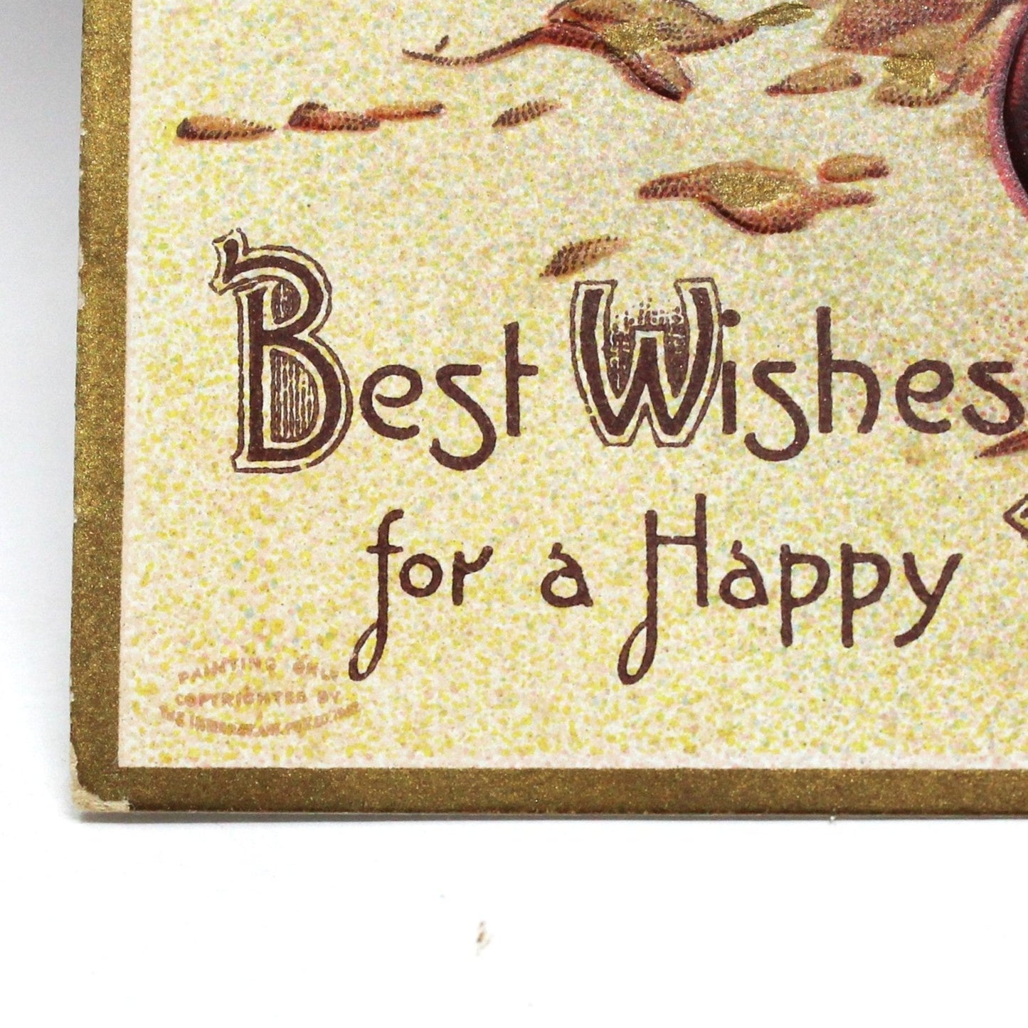 Postcards, Thanksgiving Card, Ellen Clapsaddle Signed Harvest Illustration with Pumpkin, Best Wishes, Antique