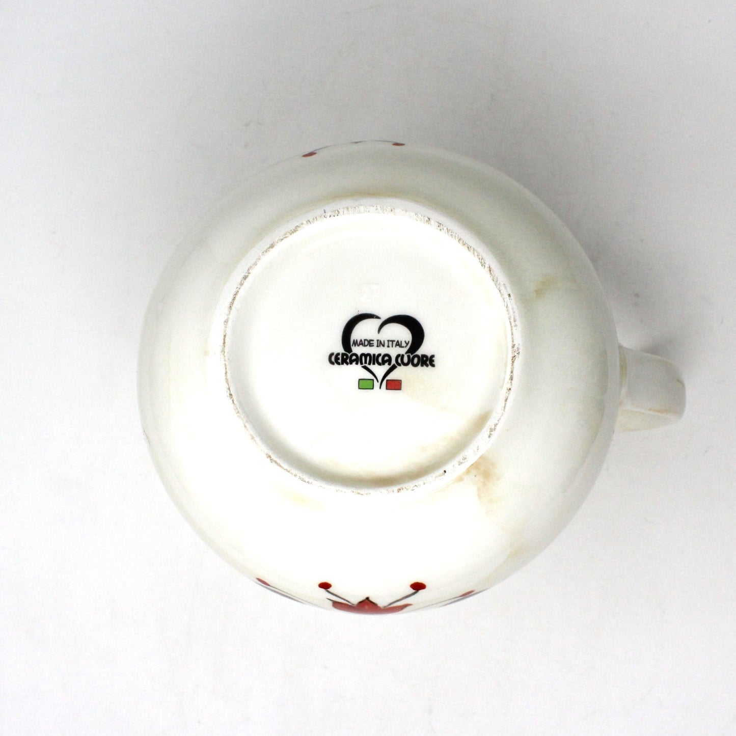 Pitcher, Italian Pottery, Hand Made, Ceramica Cuore, Ramage Scroll Pattern, Servingware, Drinkware