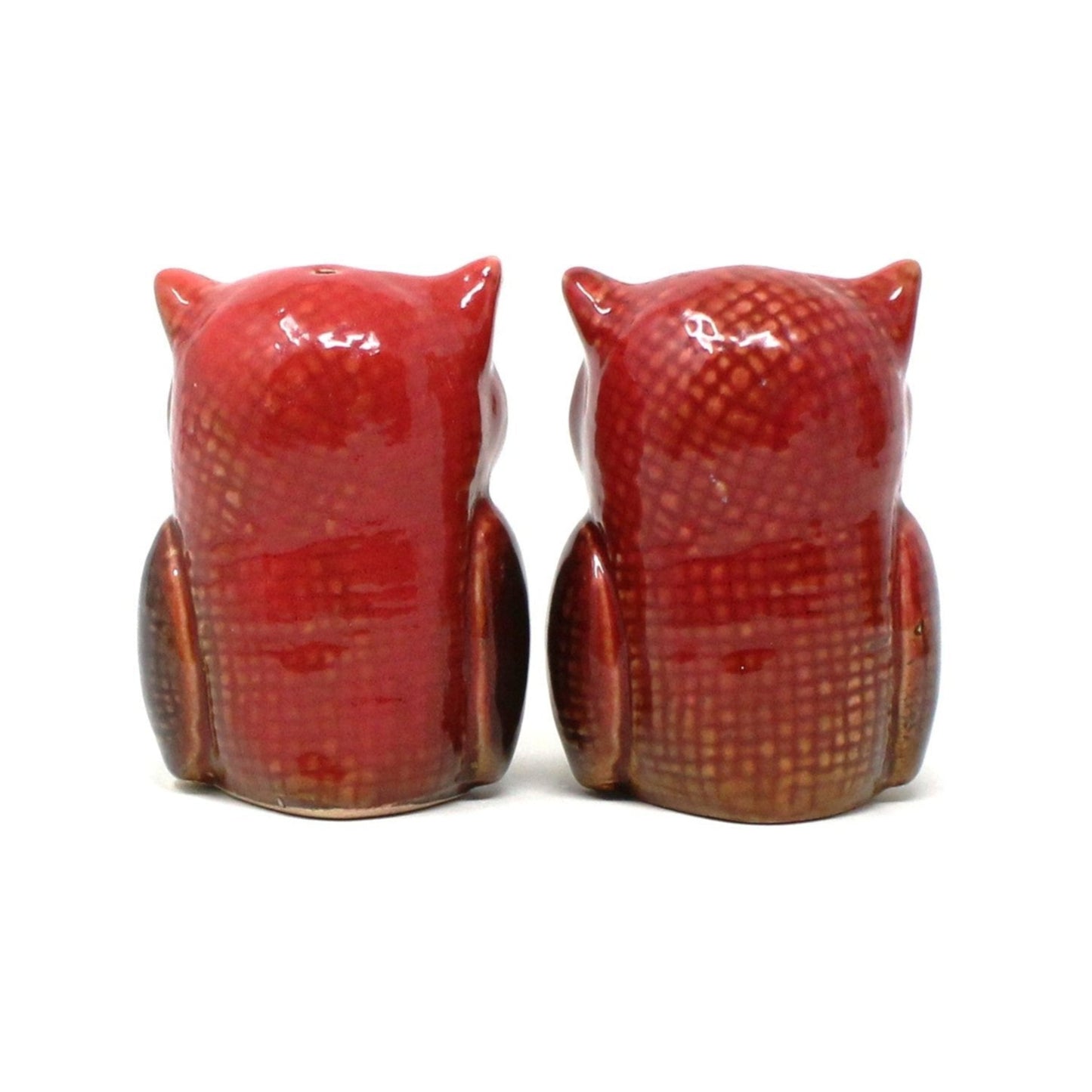 Salt and Pepper Shakers, Owl Shaped Ceramic, Vintage