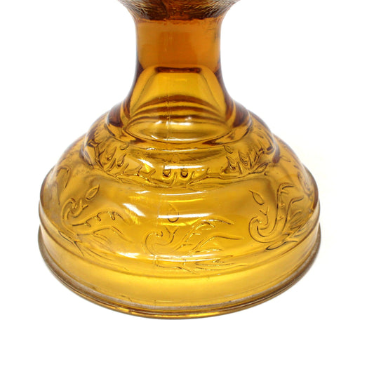 Oil Lamp, Bartlett Collins, Amber Glass with Eagle Burner, Vintage