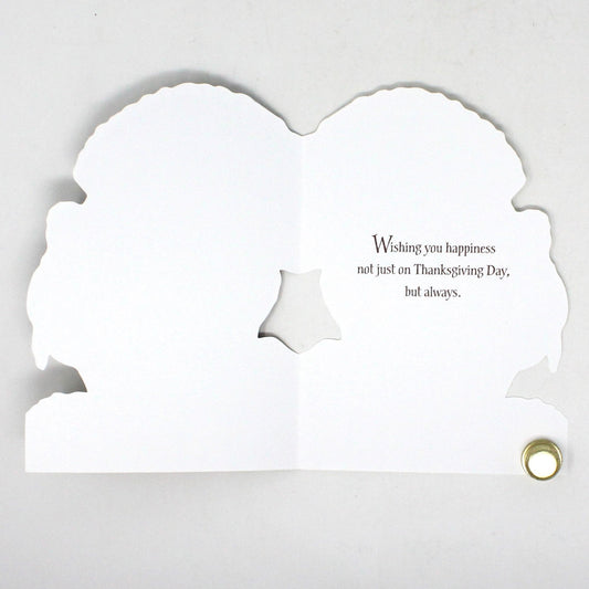 Greeting Card / Thanksgiving Card, Vintage Colorful Turkey, Wishing You Happiness, Hallmark