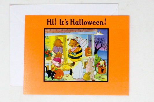 Greeting Card / Halloween Card, Anthropomorphic Animals Trick or Treating, Hi! It's Halloween!, American Greetings