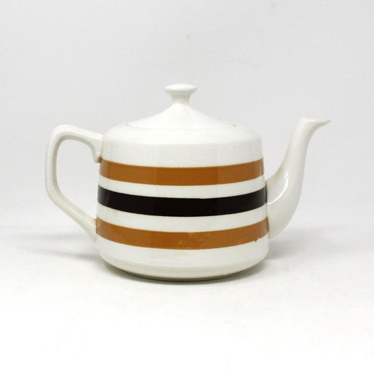 Teapot, Carrigaline, Colleen Striped Teapot, Mid Century Ireland Pottery, Vintage, SOLD